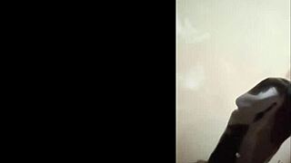 Latina milf plays with shaved pussy using nice dildo