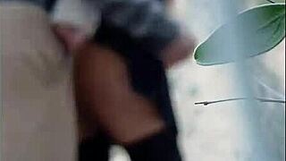 Hot prostitute gets creampie outdoors.