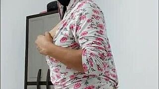 Milf's Beautiful Ass Shakes While Dancing with Big Nipples on Display