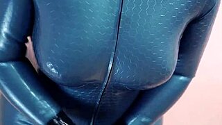 Milf Arya Grander Dominates in Tight Latex Catsuit Tease