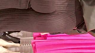 hidden cam catches milf’s juicy ass in tight jeans on public street