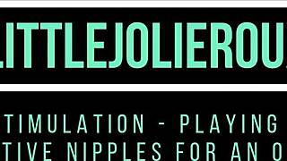 Playing with sensitive nipples for orgasm!