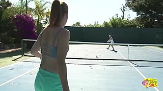 Hey, april convinces sarah to lick pussy outdoors in taboo fun.