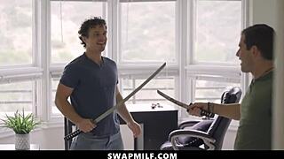 Stepsons Drilling Stepmoms in Wild Swapmilf Orgy