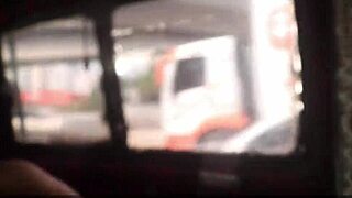 Old Man with Big Cock Fucks Young Brunette Latina in Moving Motorhome