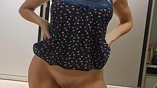 blonde milf aline fingers her shaved pussy in homemade video.