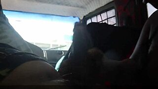 Old Man with Big Cock Fucks Young Brunette Latina in Moving Motorhome