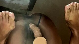 Ebony Takes That Dildo Deep In Her Pussy