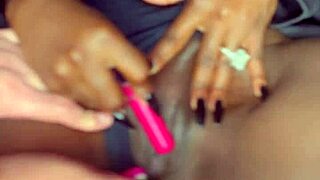 I'm watching this sexy black model masturbate with a vibrator for me