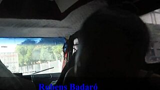 Old Man with Big Cock Fucks Young Brunette Latina in Moving Motorhome