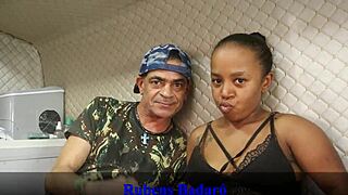 Old Man with Big Cock Fucks Young Brunette Latina in Moving Motorhome