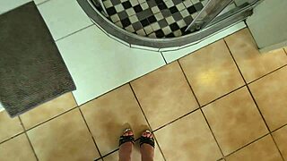 my boyfriend always cums on my feet after a steamy shower session