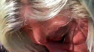 Milf Swallows Cum from Big Black Cock Outdoors