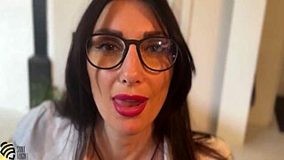 secretary job interview ended with cum on face, wow! 😜