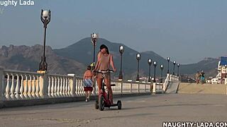 Naked Wife Rides Publicly Nude