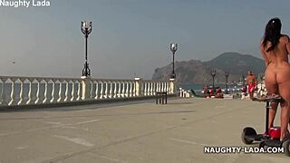 Naked Wife Rides Publicly Nude