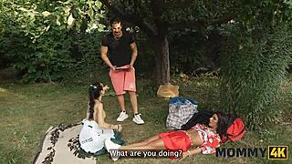 Mommy4k Mature Brunette Valentina Sierra Teases Huge Tits on Long Italian Cock in Public