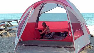 Wife Enjoys Beach Time with Guys