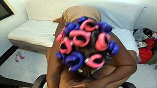 Curly Haired Bitch Gives Sloppy Deepthroat To Jhodez1's Dick