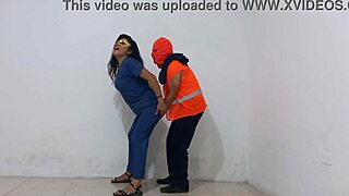 Hot Nurse in Hospital Seduces Cleaning Staff with Blowjob at Work
