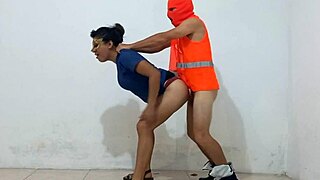 Hot nurse in hospital fucks male cleaning staff in real porn