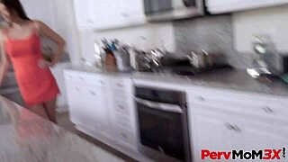 Pervmom3x - Angelina Diamanti Sucks Cock in Kitchen Until Huge Load