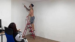 sexy neighbor sneaks over to ride me while her boyfriend's at work, damn hot!