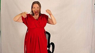 Busty giantess granny toys with tiny step-grandson for fun
