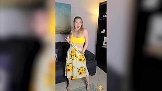 Sunny Lane STRIKES hot POSES for Vicky Vette before ORAL fun.