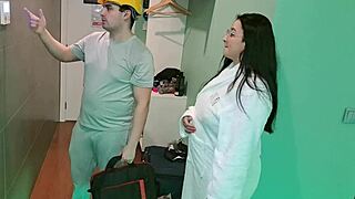 latina milf tells chubby handyman to oil her up and make her squirt