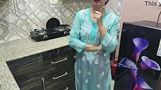 i can't believe my desi stepmom taught me to fuck in the kitchen with hindi audio