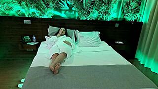 latina milf tells chubby handyman to oil her up and make her squirt