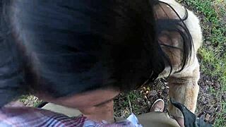 cheating wife shops fur-coat with husband’s friend for outdoor fun!  