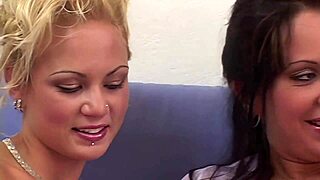 five chicks share one dick in group sex