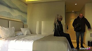 Slim German mature wife with tattoos begs for no condom fuck at hotel. Let me cum on her small ass.