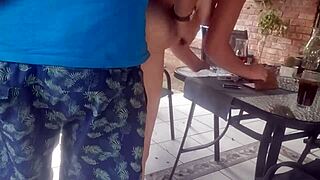 rough outdoor banging with a big-ass blonde over the desk