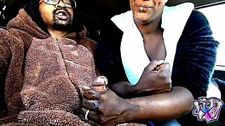 Swallowing daddy's cock in car wearing bear suit YukisenpaiKurochan