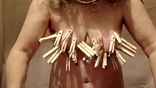 French Maid Slave Bound with Clips and Belt in 2024
