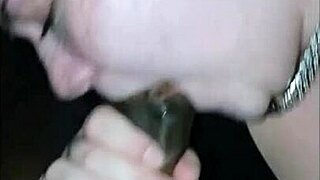 This sexy young lady eagerly sucks a huge cock and gets a massive facial.