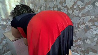 I saw stepmom's big ass when she bent down for me.