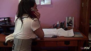 Can This Lesbian Milf Boss Punish Her Brunette Secretary with Scissoring and Ass Licking?