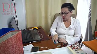 Secretary Gets Dildo Fucked on Office Security Camera