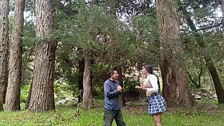 Old Peasant Seduces Young College Girl for Outdoor Field Encounter