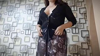 Hot Asian babe plays with big natural tits passionately. Wanna see her show off for lover?