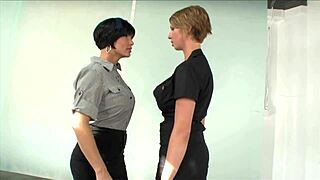 Brunette Milf Destiny Porter in Stockings and Heels Enjoys Hot Lesbian Sex