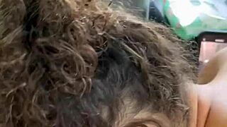 Big booty hooker rides customer in public outdoor cowgirl and swallows cum