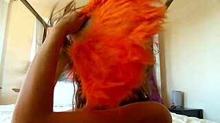 French milf masturbates her shaved pussy in fishnets