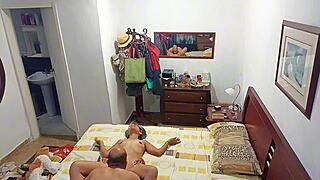 Stepmom Fucked Hard by Stepbrother's Big Cock in Bedroom