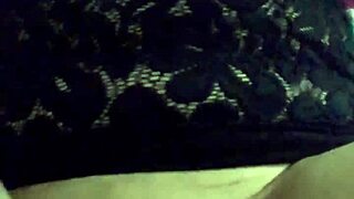 sexy mexican latina milf masturbates in black lingerie