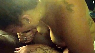 Kelsey sucks Jay's big black cock for early breakfast